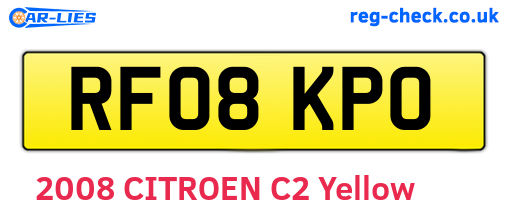 RF08KPO are the vehicle registration plates.