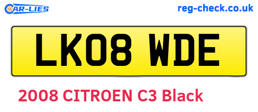 LK08WDE are the vehicle registration plates.