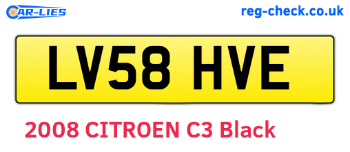 LV58HVE are the vehicle registration plates.
