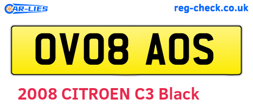 OV08AOS are the vehicle registration plates.
