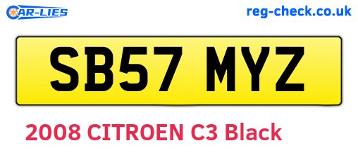 SB57MYZ are the vehicle registration plates.