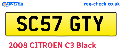 SC57GTY are the vehicle registration plates.