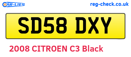 SD58DXY are the vehicle registration plates.