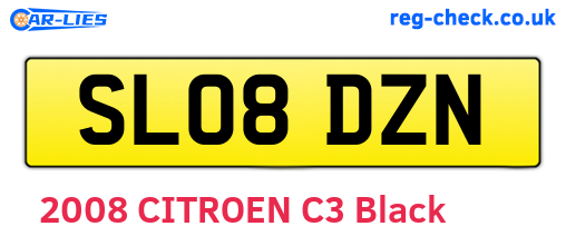 SL08DZN are the vehicle registration plates.