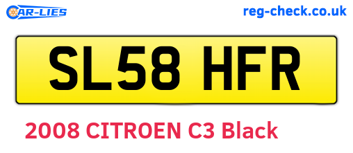 SL58HFR are the vehicle registration plates.