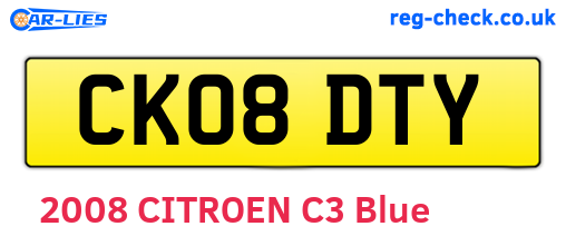 CK08DTY are the vehicle registration plates.