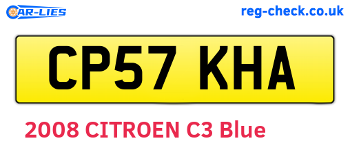 CP57KHA are the vehicle registration plates.