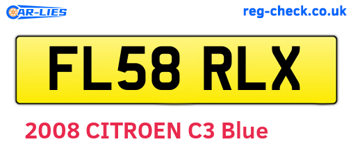 FL58RLX are the vehicle registration plates.