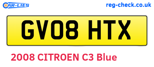 GV08HTX are the vehicle registration plates.