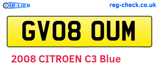 GV08OUM are the vehicle registration plates.