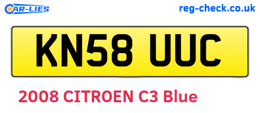 KN58UUC are the vehicle registration plates.