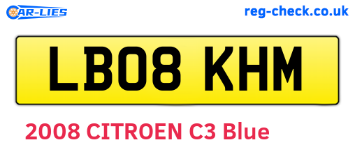 LB08KHM are the vehicle registration plates.