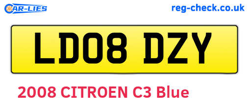 LD08DZY are the vehicle registration plates.