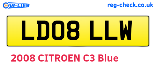 LD08LLW are the vehicle registration plates.