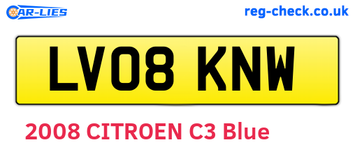 LV08KNW are the vehicle registration plates.