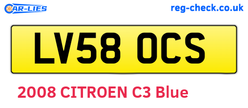 LV58OCS are the vehicle registration plates.