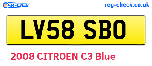 LV58SBO are the vehicle registration plates.