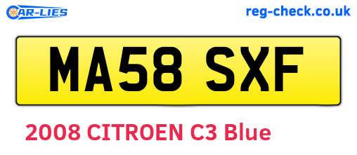 MA58SXF are the vehicle registration plates.