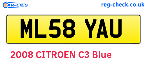ML58YAU are the vehicle registration plates.