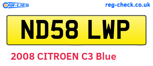 ND58LWP are the vehicle registration plates.