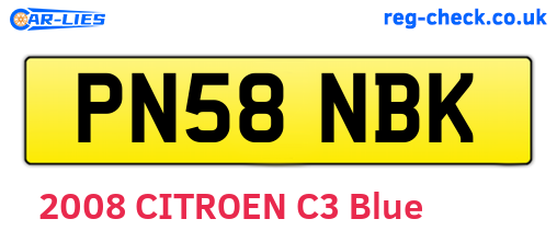 PN58NBK are the vehicle registration plates.