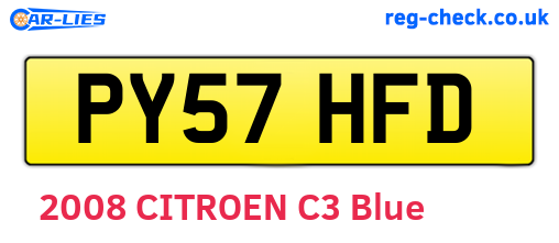 PY57HFD are the vehicle registration plates.