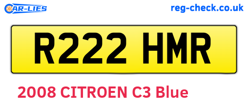 R222HMR are the vehicle registration plates.