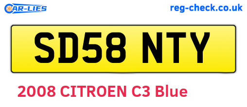 SD58NTY are the vehicle registration plates.