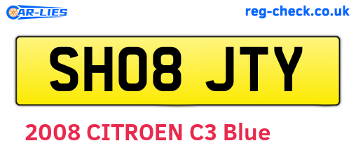 SH08JTY are the vehicle registration plates.