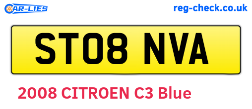 ST08NVA are the vehicle registration plates.