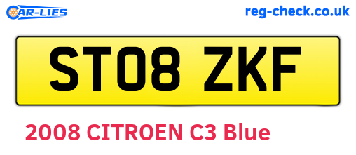 ST08ZKF are the vehicle registration plates.