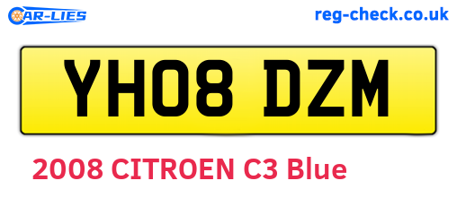 YH08DZM are the vehicle registration plates.