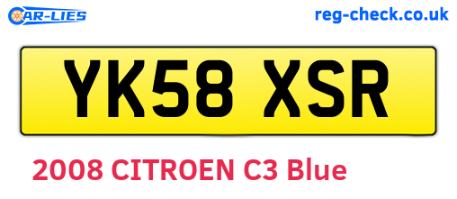 YK58XSR are the vehicle registration plates.