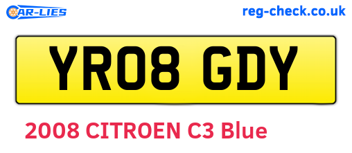 YR08GDY are the vehicle registration plates.
