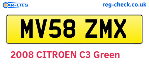 MV58ZMX are the vehicle registration plates.
