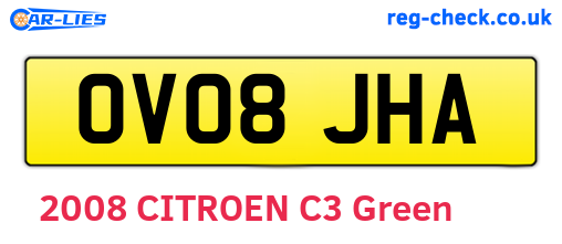 OV08JHA are the vehicle registration plates.