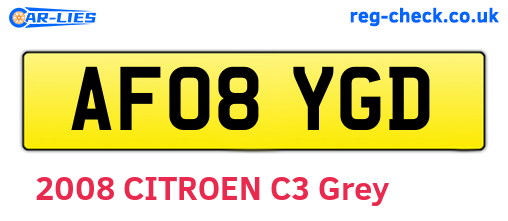 AF08YGD are the vehicle registration plates.