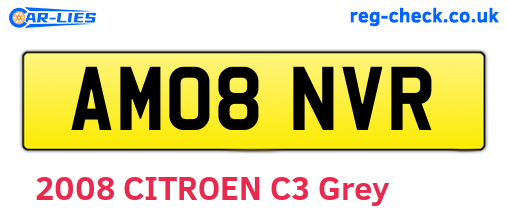 AM08NVR are the vehicle registration plates.