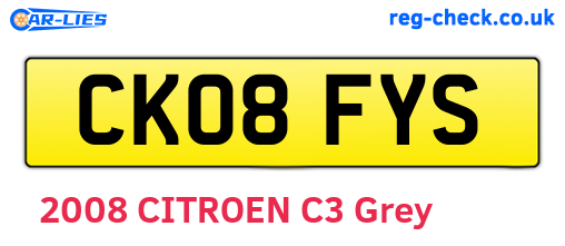 CK08FYS are the vehicle registration plates.