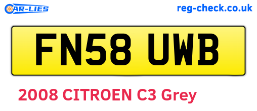 FN58UWB are the vehicle registration plates.