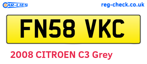 FN58VKC are the vehicle registration plates.