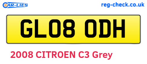 GL08ODH are the vehicle registration plates.