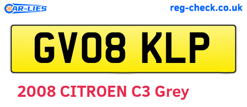 GV08KLP are the vehicle registration plates.