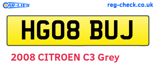 HG08BUJ are the vehicle registration plates.