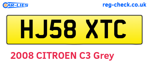 HJ58XTC are the vehicle registration plates.
