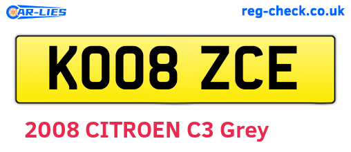 KO08ZCE are the vehicle registration plates.