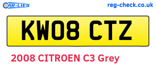 KW08CTZ are the vehicle registration plates.