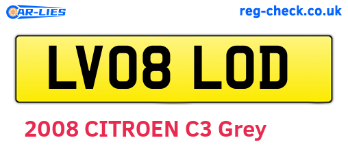 LV08LOD are the vehicle registration plates.