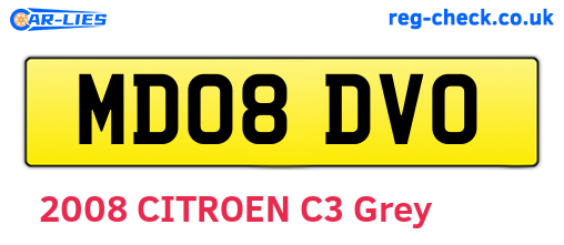 MD08DVO are the vehicle registration plates.