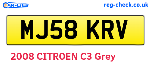 MJ58KRV are the vehicle registration plates.
